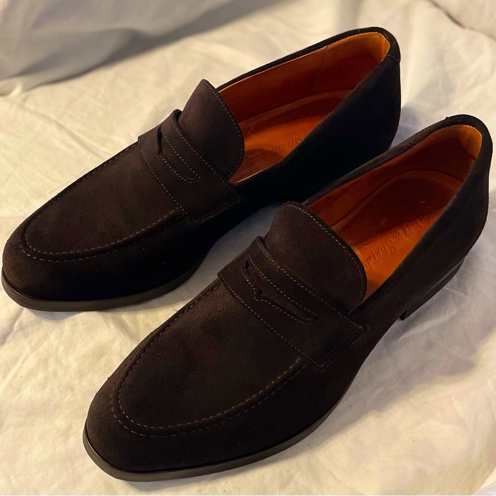 Wolf & Shepherd Brown Suede Leather Slip On  Loafers 8 UK -9 US